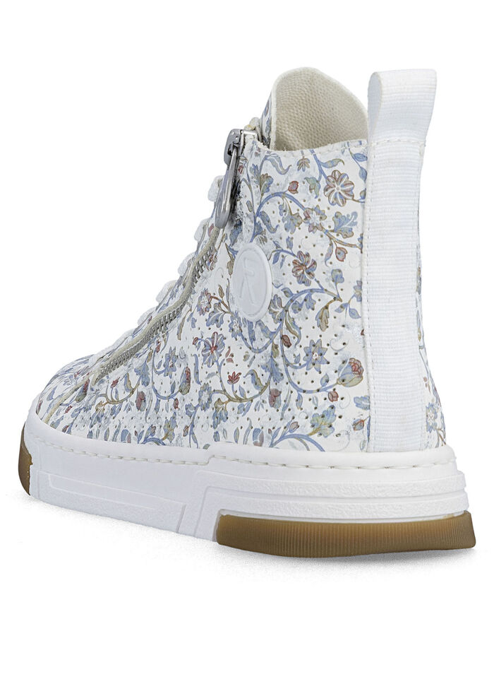 Rieker, modische Damen-Boots, Weite G, mit herausnehmbarem Fussbett WEISS-BUNT